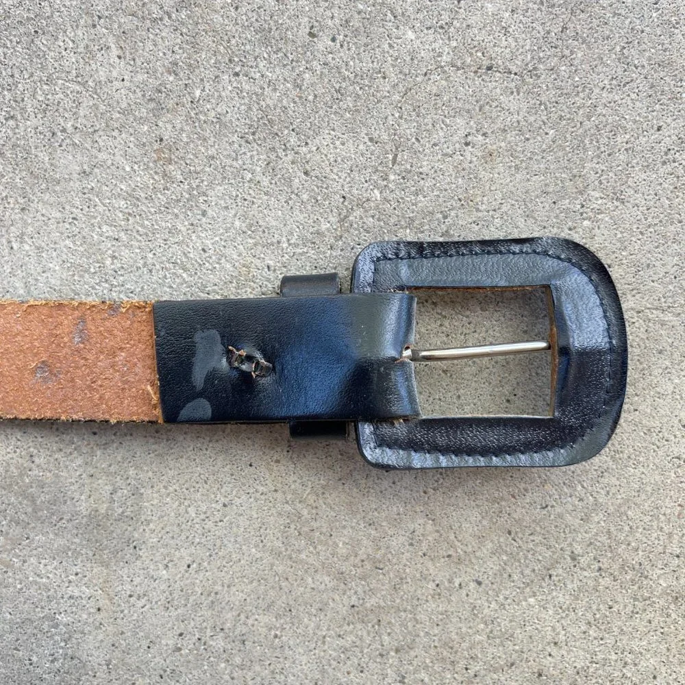 Black Faux Leather Belt